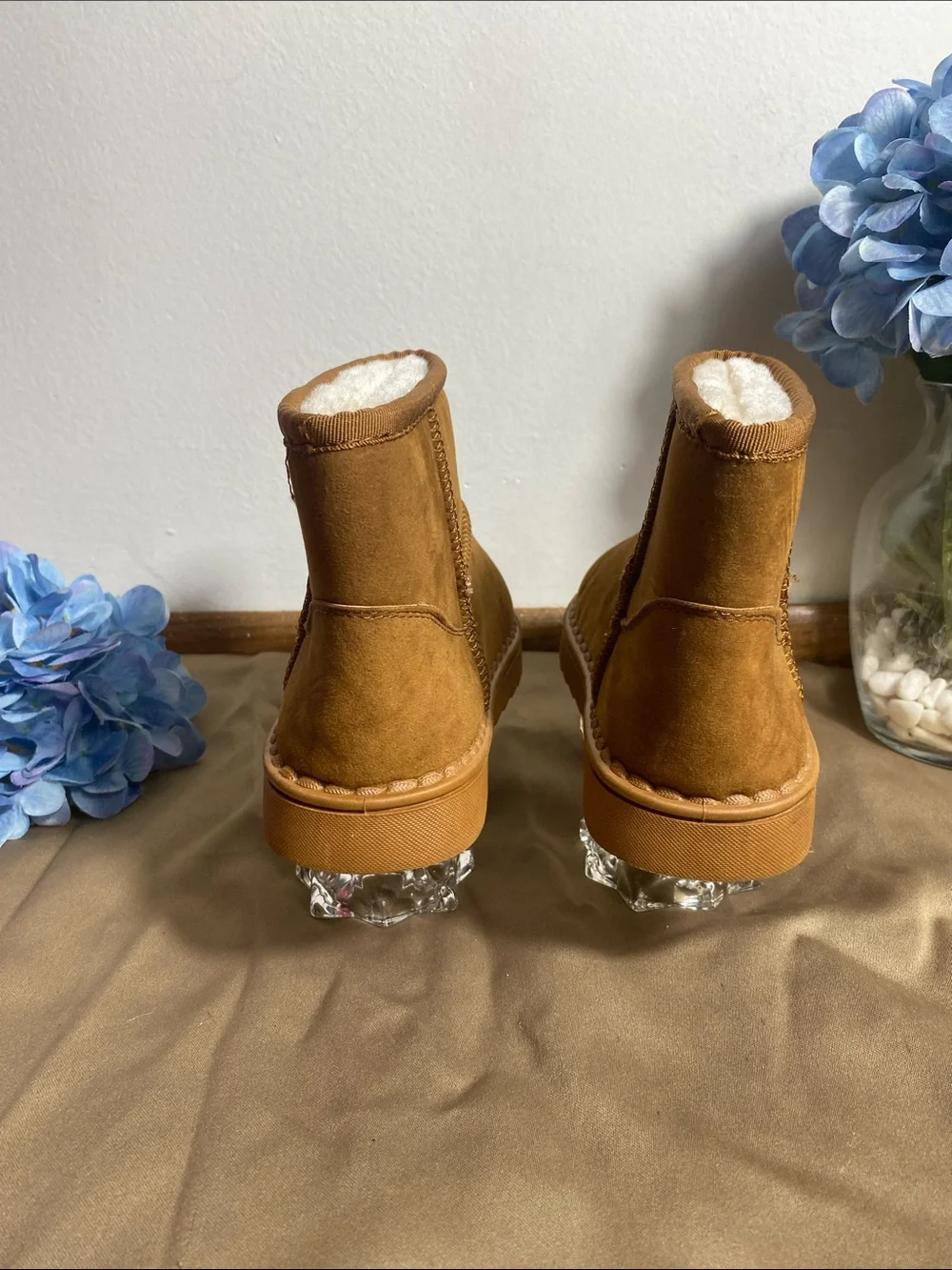 Kids Brown Shearling-Lined Winter Boots